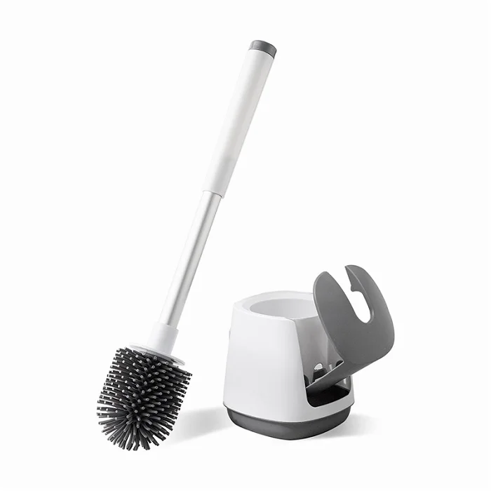 toilet brush with durable bristles and a ventilated hygienic holder designed for easy cleaning